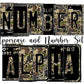 Camo Leopard Number Plate Alphabet Uppercase Numbers PNG, North West Alphabet PNG Digital Download