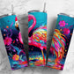 Rainbow flamingo 20oz Sublimation Tumbler Designs, Floral river 9.2 x 8.3” Straight Skinny Tumbler Wrap PNG