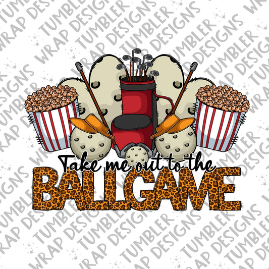 Take me out to the ballgame Sublimation PNG Design, Golf club Digital Download PNG File, Commercial Use