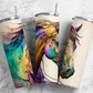 Horse Western 20oz Sublimation Tumbler Designs, Alcohol Ink Watercolor 9.2 x 8.3” Straight Skinny Tumbler, Tumbler Wrap PNG