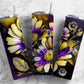 Purple and yellow daisy 20oz Sublimation Tumbler Designs, colorful floral 9.2 x 8.3” Straight Skinny Tumbler Wrap PNG