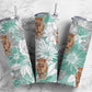 Highland Cow Daisy 20oz Sublimation Tumbler Designs, Boho Flower 9.2 x 8.3” Straight Skinny Tumbler, Mint Wrap PNG