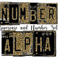 Gold Leopard Number Plate Alphabet Uppercase Numbers PNG, Animal Print Alphabet PNG Digital Download