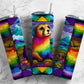 Prarie Dog 20oz Sublimation Tumbler Designs, Rainbow Vibrants 9.2 x 8.3” Straight Skinny Tumbler, Tumbler Wrap PNG