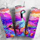 Colorful goose 20oz Sublimation Tumbler Designs, Floral landscape 9.2 x 8.3” Straight Skinny Tumbler Wrap PNG