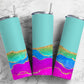 Rainbow gold 20oz Sublimation Tumbler Designs, Layered color 9.2 x 8.3” Straight Skinny Tumbler Wrap PNG