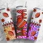 Football mom 20oz Sublimation Tumbler Designs, colorful sports 9.2 x 8.3” Straight Skinny Tumbler Wrap PNG