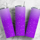 Purple glitter ombre 20oz Sublimation Tumbler Designs, Minimalist Gradient 9.2 x 8.3” Straight Skinny Tumbler Wrap PNG