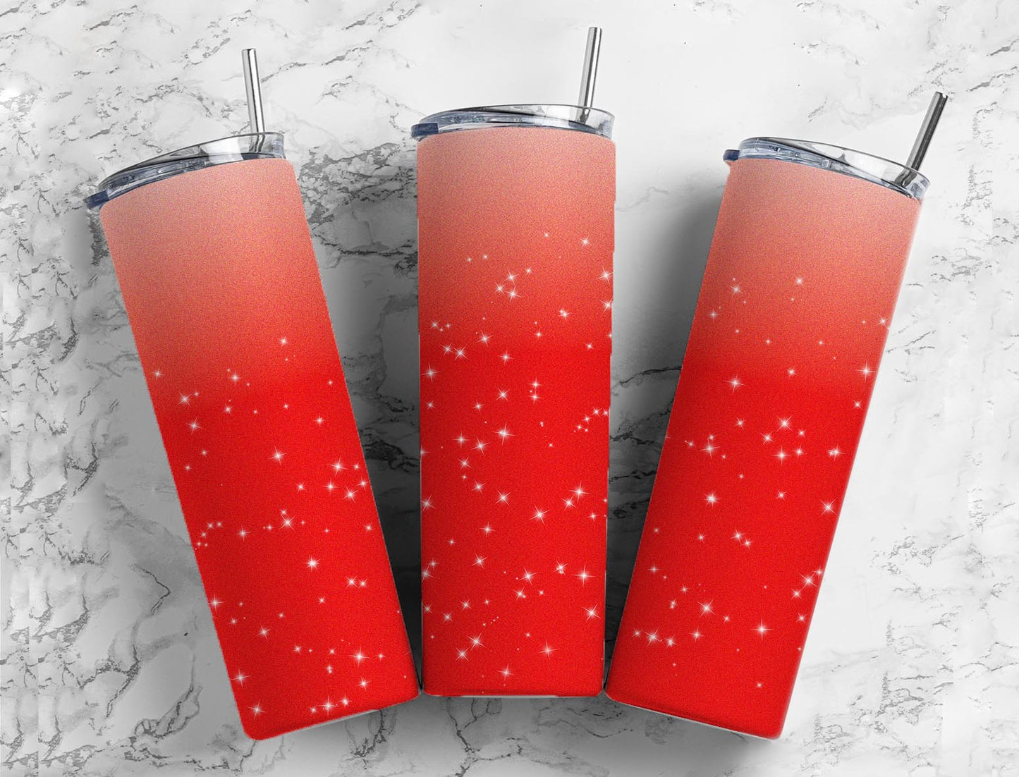 Red neon ombre 20oz Sublimation Tumbler Designs, Minimalist Gradient 9.2 x 8.3” Straight Skinny Tumbler Wrap PNG