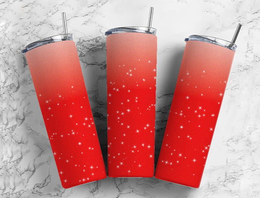 Red neon ombre 20oz Sublimation Tumbler Designs, Minimalist Gradient 9.2 x 8.3” Straight Skinny Tumbler Wrap PNG