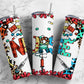 Colorful nurse 20oz Sublimation Tumbler Designs, Colorful leopard print 9.2 x 8.3” Straight Skinny Tumbler Wrap PNG