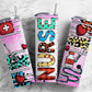 Colorful nurse 20oz Sublimation Tumbler Designs, stethoscope medicine 9.2 x 8.3” Straight Skinny Tumbler Wrap PNG