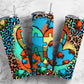 colorful puzzle piece 20oz Sublimation Tumbler Designs, leopard print 9.2 x 8.3” Straight Skinny Tumbler Wrap PNG