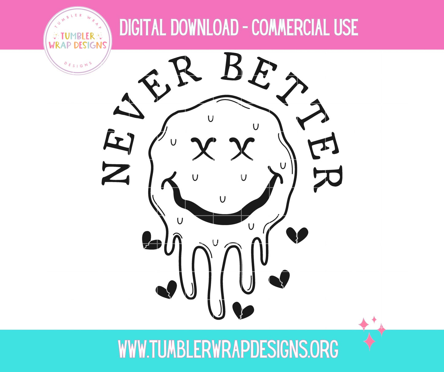 Never Better Dead Emoji T-shirt PNG Design,  Sublimation Tee Motivational Digital Download PNG File, Commercial Use (1)