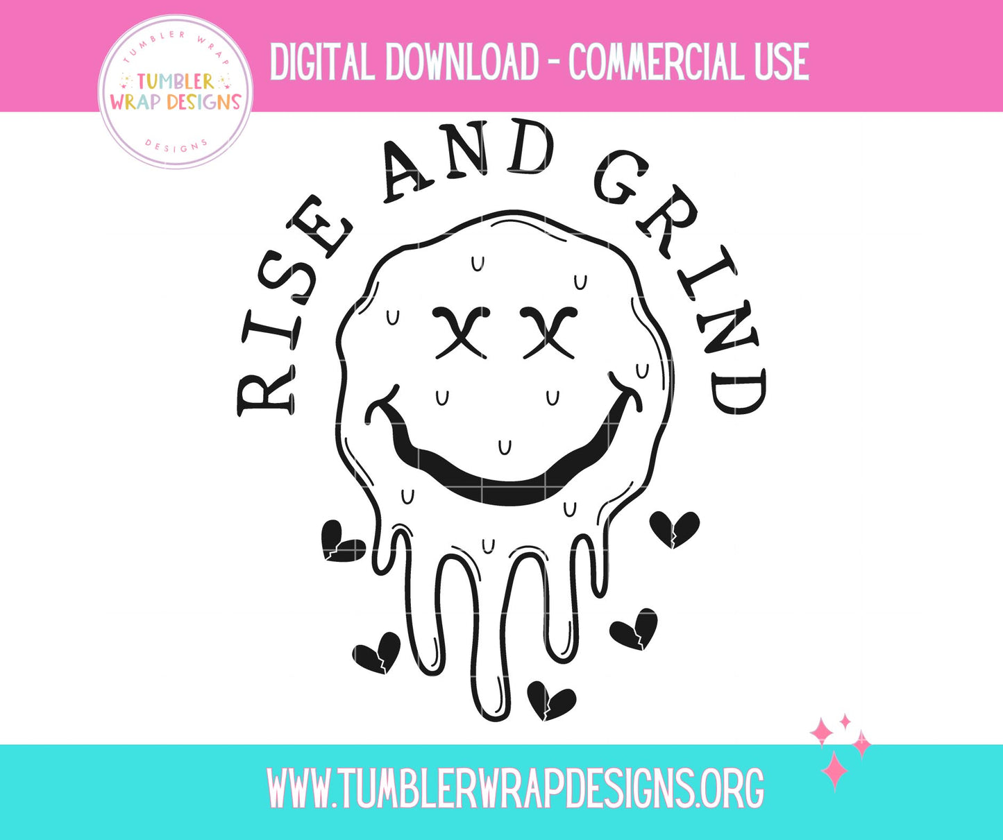 Rise and Grind Dead Face EmojiT-shirt PNG Design,  Sublimation Tee Motivational Digital Download PNG File, Commercial Use