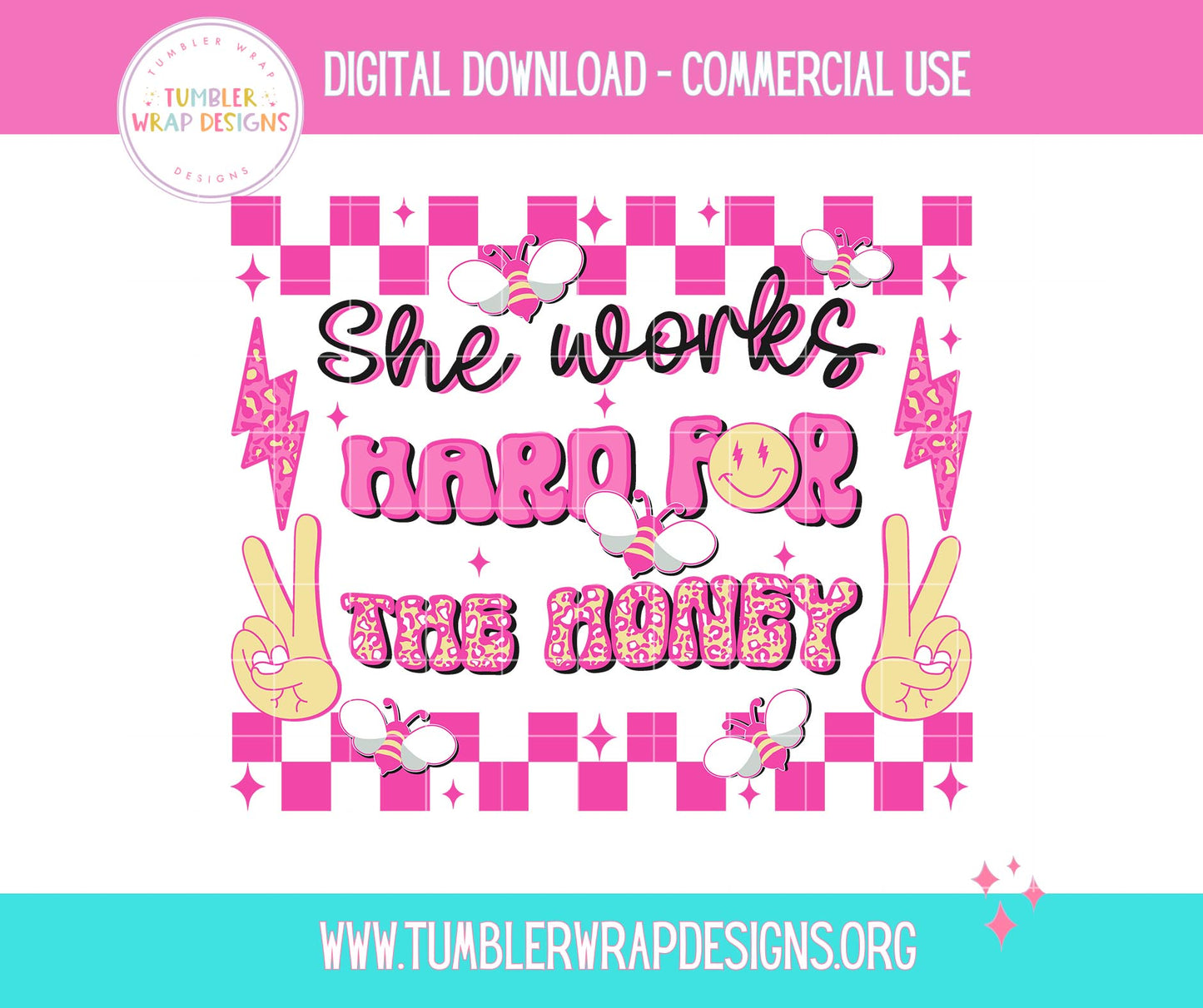 She Works Hard For The Money T-shirt PNG Design,  Sublimation Tee Motivational Digital Download PNG File, Commercial Use