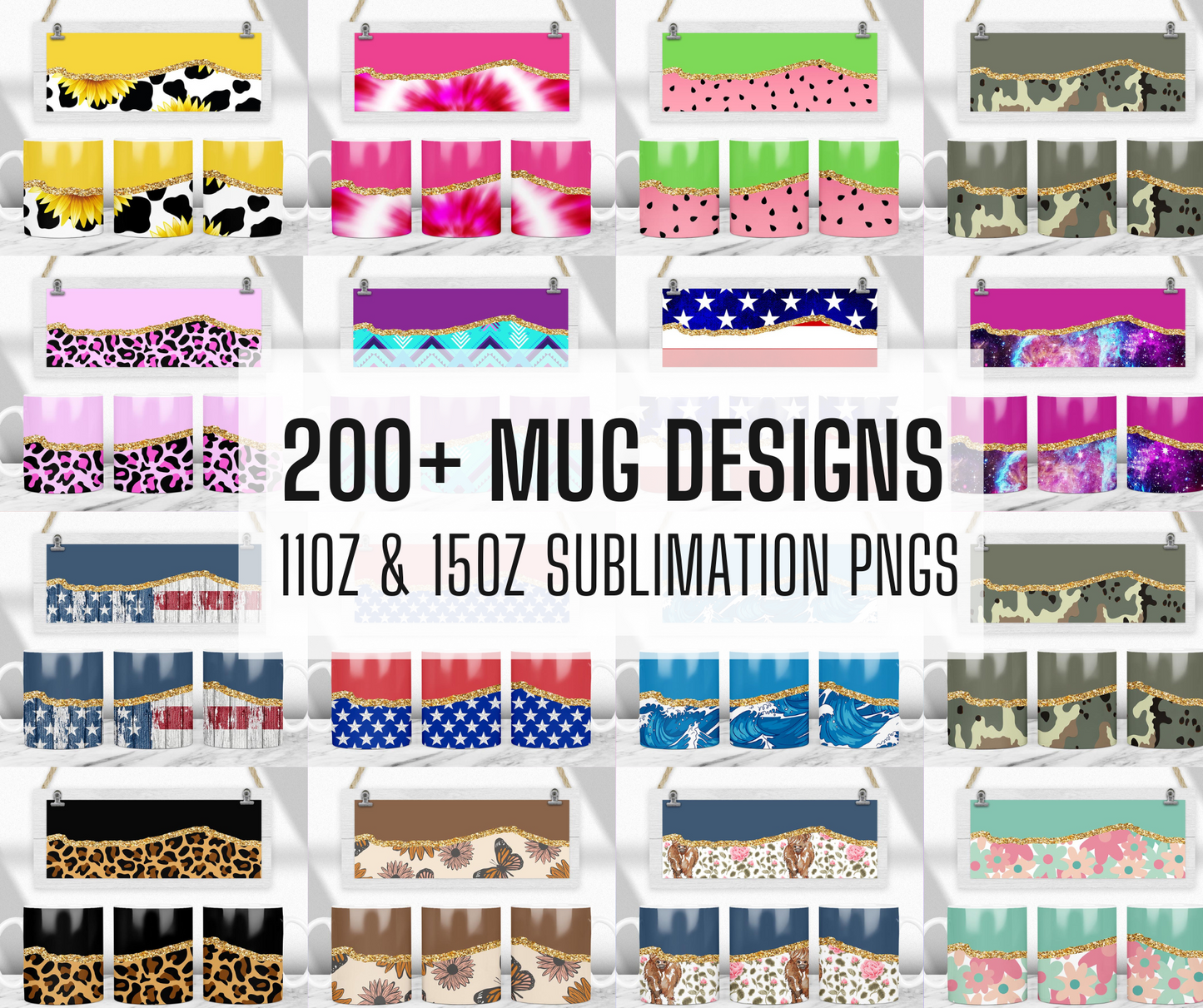 200+ Mug Png Designs, 11oz and 15oz Sublimation Template, Mug sublimation png, Coffee mug designs, coffee mug png, Agate Gold Mug