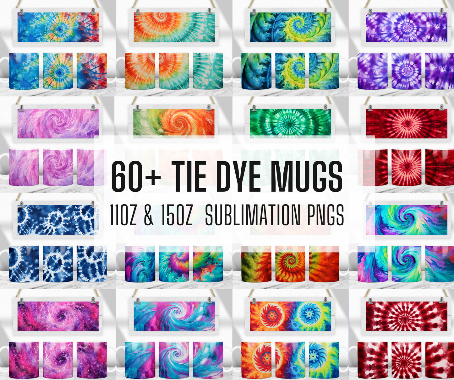 60+ Tie Dye Mug Png Designs, 11oz and 15oz Sublimation Template, Mug sublimation png, Coffee mug designs, coffee mug png, Retro Mug