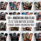 40 American USA FLAG PNG Bundle, Straight Tumbler, Design Bundle, Patriotic Animal 20oz Straight Tumbler, Tumbler Wrap, Digital Download