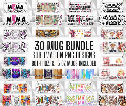 30+ Mug Png Designs, 11oz and 15oz Sublimation Template, Mug sublimation png, Coffee mug designs, coffee mug png, Nurse Teacher Mug