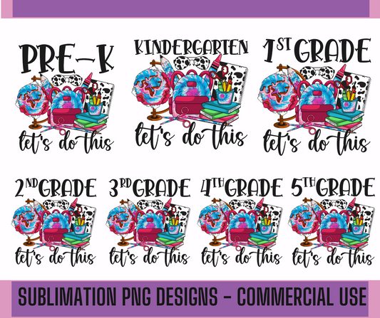 7x Back to school Cute PNG Bundle, PNG Mega Bundle, Girls Girls Shirt PNG Design, Grade school Design, Digital Download