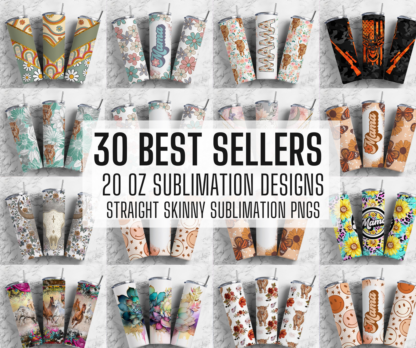 30x Best Seller Tumbler Wrap PNG Bundle , Straight Tumbler, Design Bundle, 20oz Straight Tumbler, Popular Tumbler Wrap, Digital Download