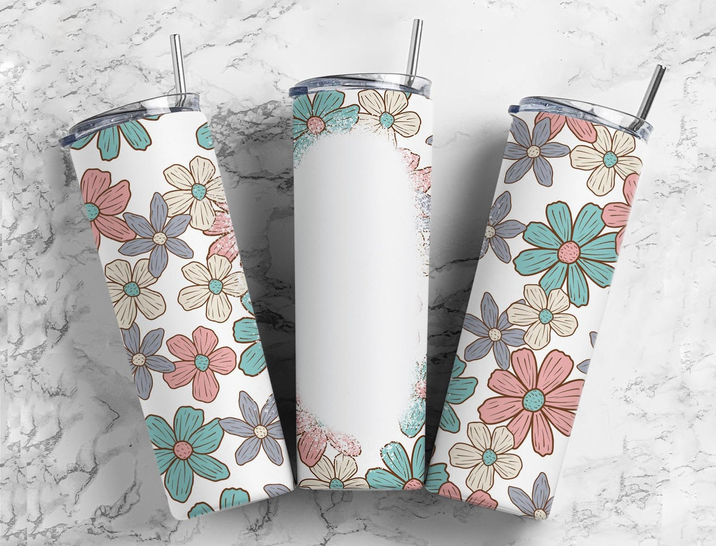 Retro Mama 20oz Sublimation Tumbler Designs, Mom Aesthetic Floral 9.2 x 8.3” Straight Skinny Tumbler Wrap PNG 36