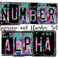 Pink rose Number Plate 20 oz Tumbler with Matching Alphabet PNG, Rose floral Alphabet PNG Digital Download