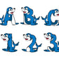 Seal Doodle Letters Alphabet with Uppercase and Numbers PNG, Alphabet PNG Digital Download PNG