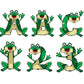 Frog Doodle Letters Alphabet with Uppercase and Numbers PNG, Alphabet PNG Digital Download PNG