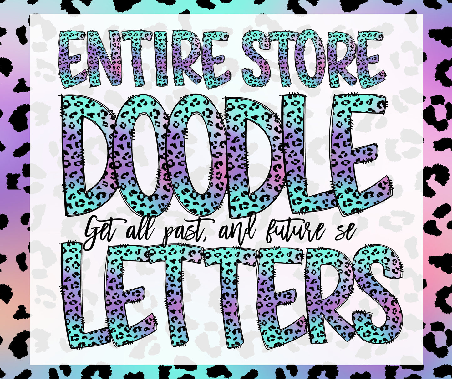 100 MEGA BUNDLE - Solid Varsity Doodle Letters! 100 Uppercase Entire Doodle Alphabet, Numbers Individually Saved PNG