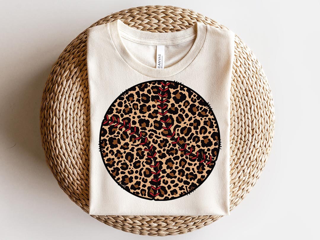 Leopard print Sublimation PNG Design, Baseball Digital Download PNG File, Commercial Use