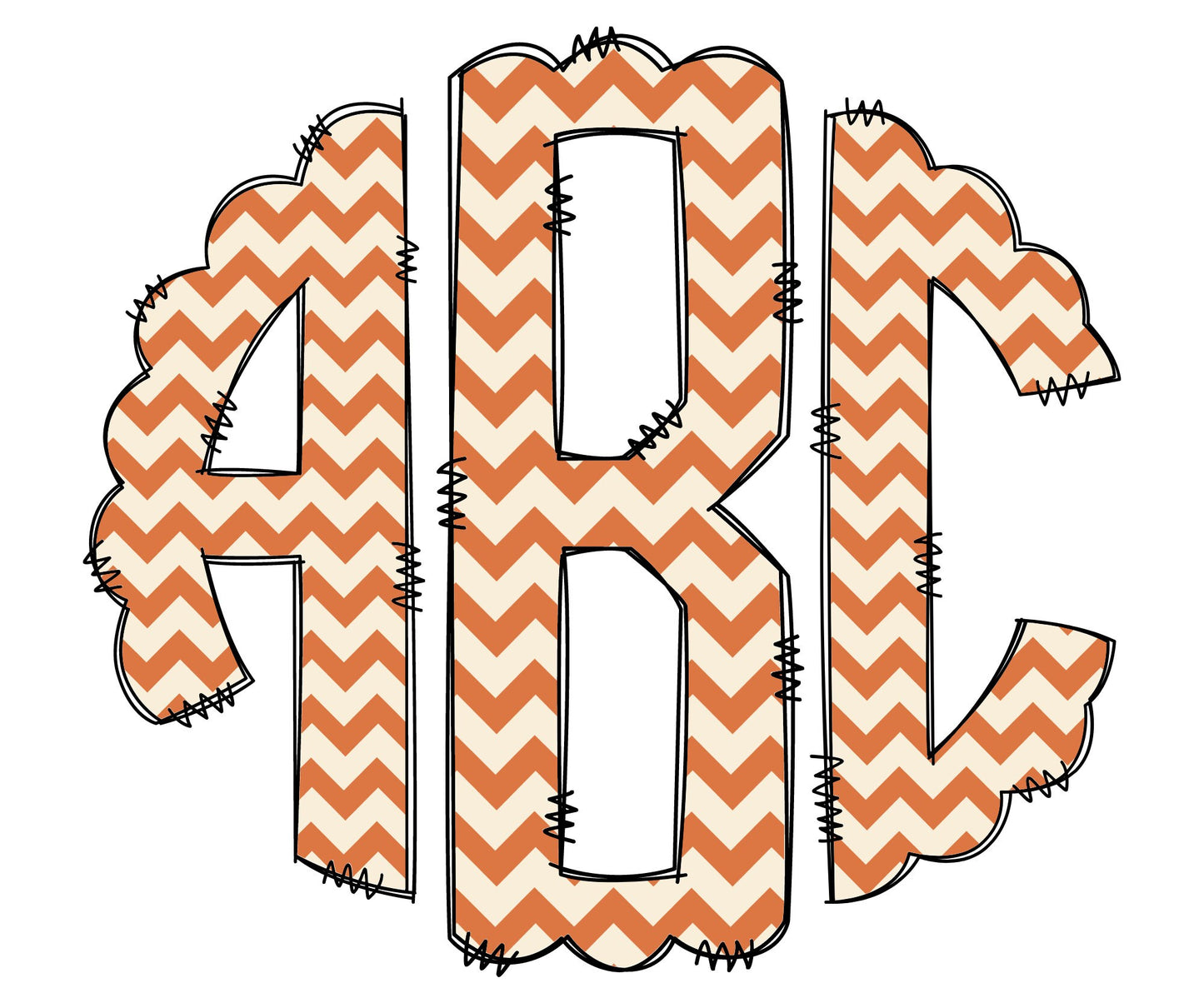 Chevron Fall Monogram Letters, Boho Sublimation PNG Elements Hand Drawn Doodle Alpha Bundle, Pumpkin Polka Dot Sublimation Font PNG Floral