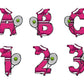 Tennis Doodle Letters Alphabet with Uppercase and Numbers PNG, Alphabet PNG Digital Download