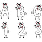 Goat Doodle Letters Alphabet with Uppercase and Numbers PNG, Alphabet PNG Digital Download PNG