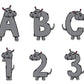 Hippo Doodle Letters Alphabet with Uppercase and Numbers PNG, Alphabet PNG Digital Download PNG