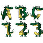 Crocodile Doodle Letters Doodle Letter Alphabet with Uppercase and Numbers PNG, Alphabet PNG Digital Download