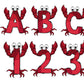 Crab Doodle LettersDoodle Letter Alphabet with Uppercase and Numbers PNG, Alphabet PNG Digital Download