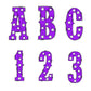 Purple Marquee Lights Alphabet with Uppercase and Numbers PNG, Alphabet PNG Digital Download PNG