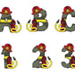 Fireman Doodle Letters Doodle Letters Alphabet with Uppercase and Numbers PNG, Alphabet PNG Digital Download PNG