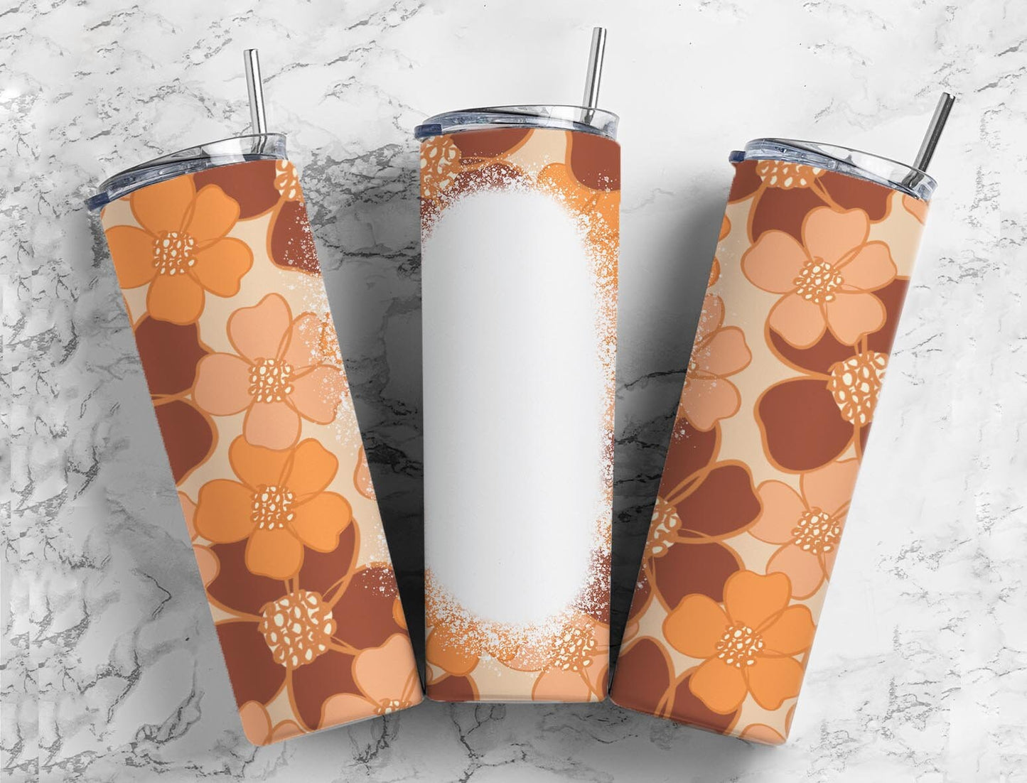 Retro Mama 20oz Sublimation Tumbler Designs, Mom Aesthetic Floral 9.2 x 8.3” Straight Skinny Tumbler Wrap PNG 31