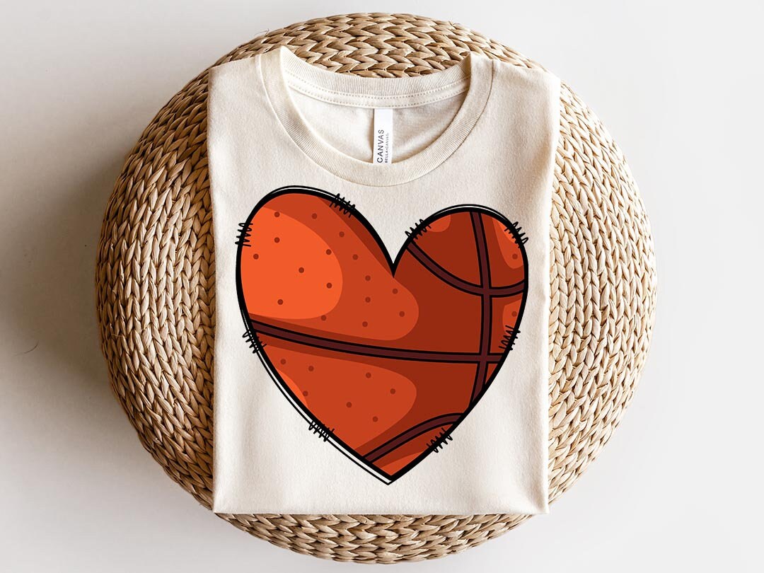 Love heart Sublimation PNG Design, Basketball Digital Download PNG File, Commercial Use