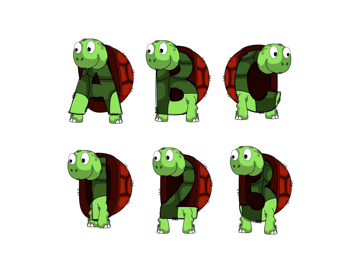 Turtles Doodle Letters