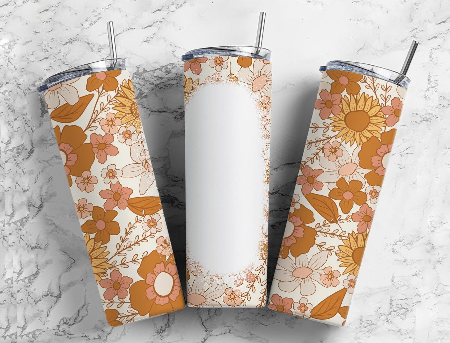 Retro Mama 20oz Sublimation Tumbler Designs, Mom Aesthetic Floral 9.2 x 8.3” Straight Skinny Tumbler Wrap PNG 48