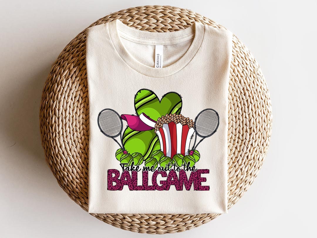 Take me out to the ballgame Sublimation PNG Design, Tennis ball Digital Download PNG File, Commercial Use
