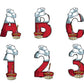 Cooking Baking Doodle Letters Doodle Letter Alphabet with Uppercase and Numbers PNG, Alphabet PNG Digital Download