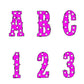 Pink Marquee Lights Alphabet with Uppercase and Numbers PNG, Alphabet PNG Digital Download PNG