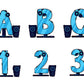 Gaming Doodle Letters Alphabet with Uppercase and Numbers PNG, Alphabet PNG Digital Download PNG