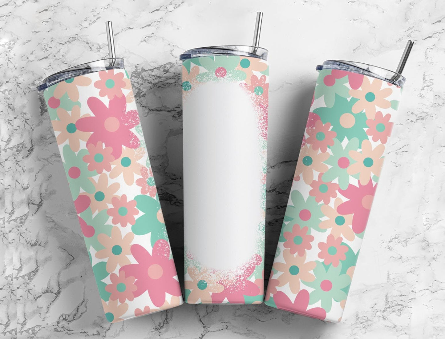 Retro Mama 20oz Sublimation Tumbler Designs, Mom Aesthetic Floral 9.2 x 8.3” Straight Skinny Tumbler Wrap PNG 43