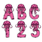 Jellyfish Doodle Letters Alphabet with Uppercase and Numbers PNG, Alphabet PNG Digital Download PNG